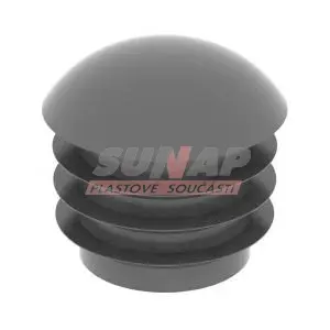 Zátka kruhová čočková 40mm tlouštka 1,0-2,0 černá